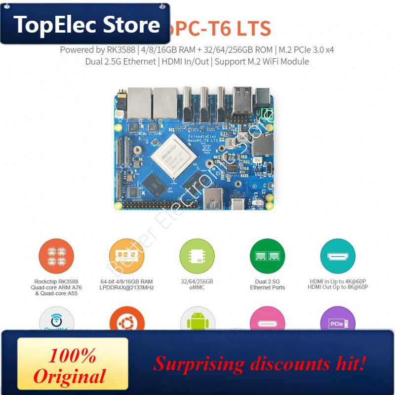 TopElec NanoPC-T6 LTS Developm - Nanopc T6 16Gb ulasan dan harga