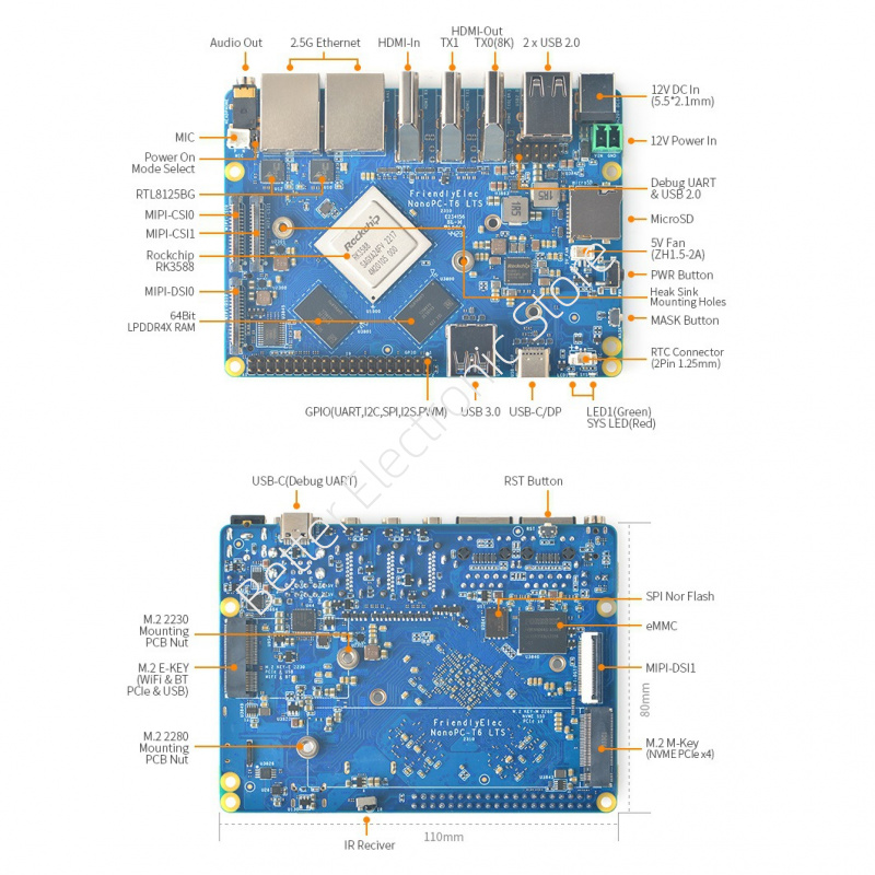 TopElec NanoPC-T6 LTS Developm - Nanopc T6 16Gb ulasan dan harga